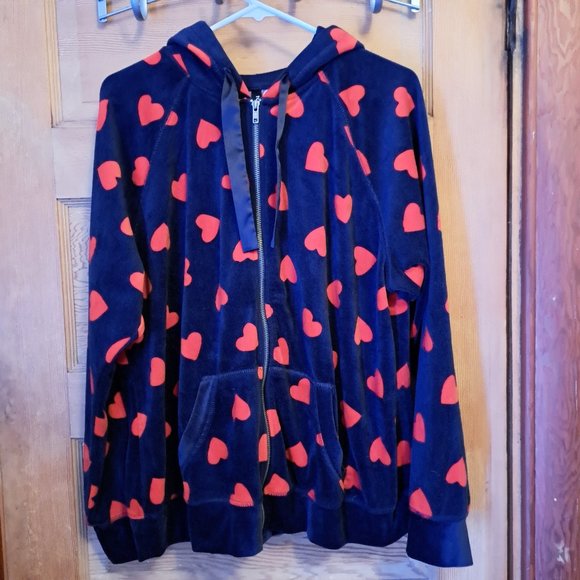 torrid Sweaters - Torrid Velour Front Zip Heart Hoodie